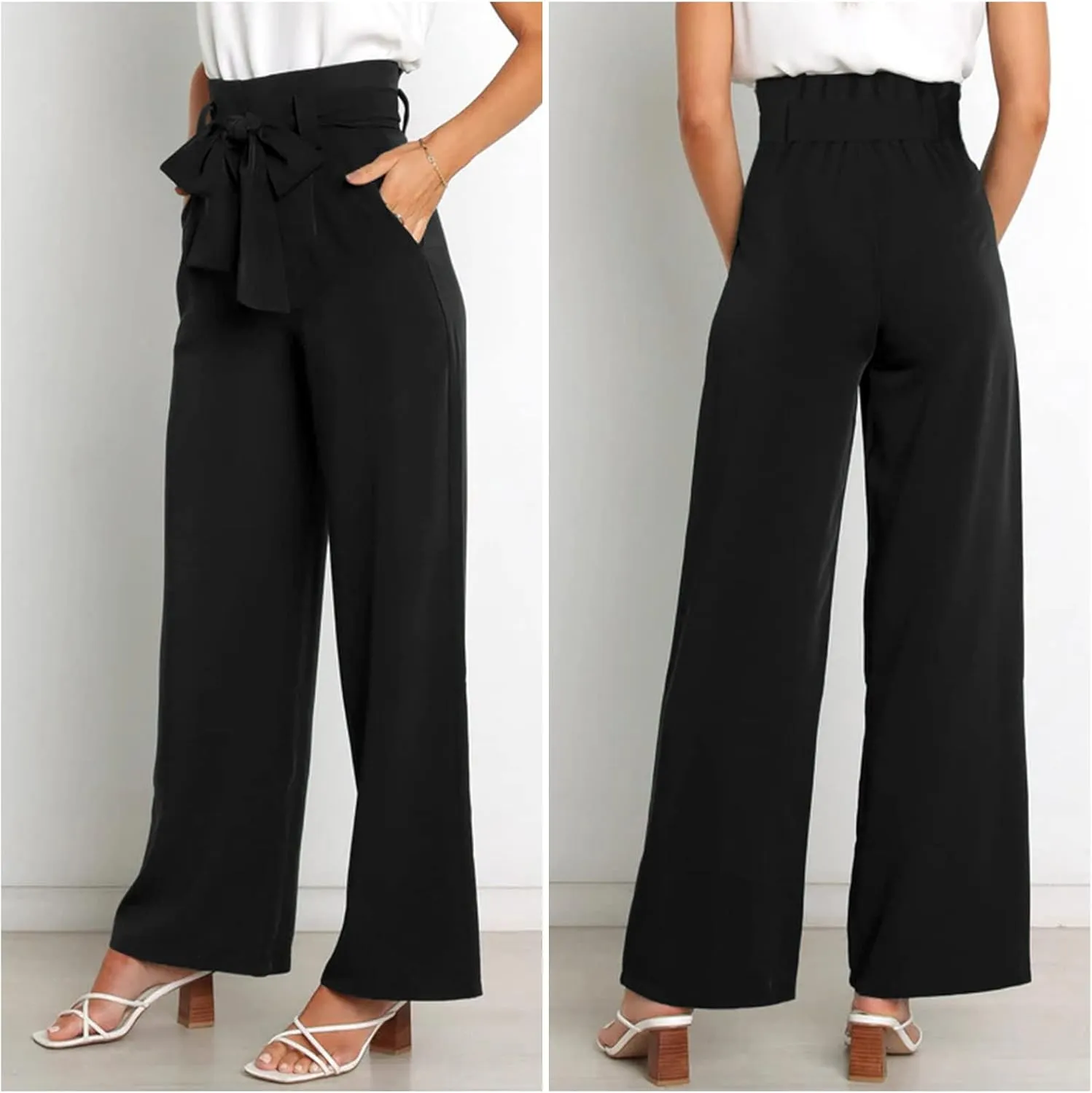 GUOLEZEEV High Waist Wide Leg Pants for Women Business Casual Outfits Dress Pants