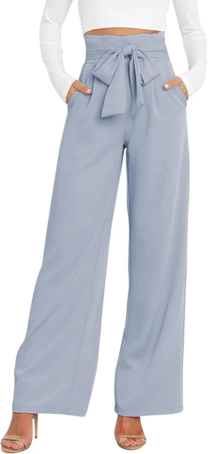 GUOLEZEEV High Waist Wide Leg Pants for Women Business Casual Outfits Dress Pants
