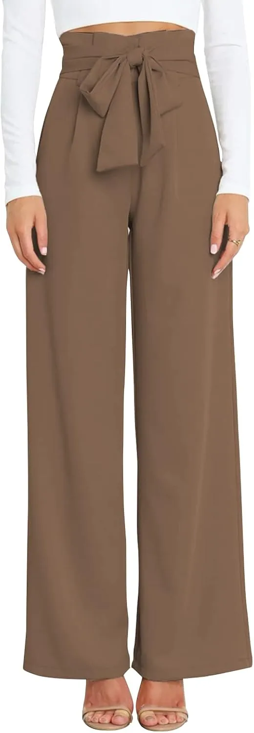 GUOLEZEEV High Waist Wide Leg Pants for Women Business Casual Outfits Dress Pants