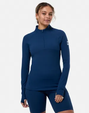 Gym Coffee Relentless 1/4 Zip (Ladies) - Petrol Blue