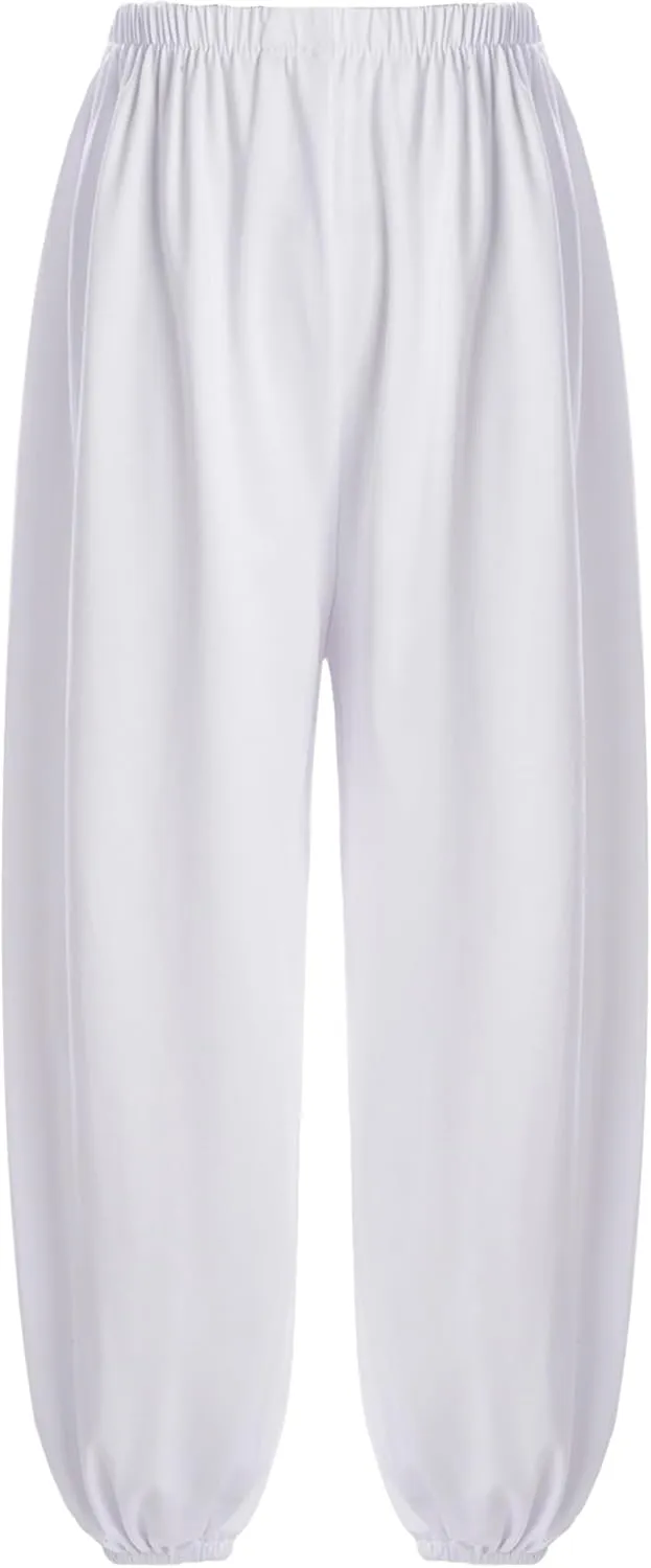 Hansber Kids Unisex Casual Harem Pants Hip Hop Dance Pants Casual Baggy Jogger Pants Kung Fu Practice Trousers