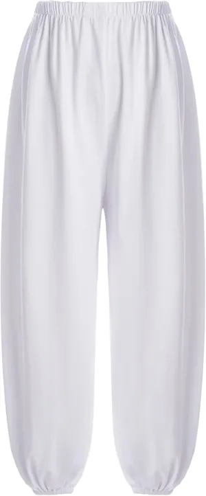Hansber Kids Unisex Casual Harem Pants Hip Hop Dance Pants Casual Baggy Jogger Pants Kung Fu Practice Trousers