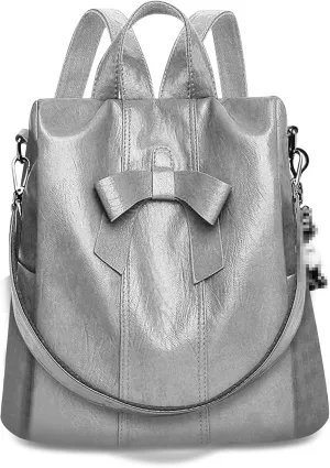 HUA ANGEL Women's Leather Backpack Purse Anti-Theft Daypacks for Travel College Office Shopping Carry on Bags Everyday Use