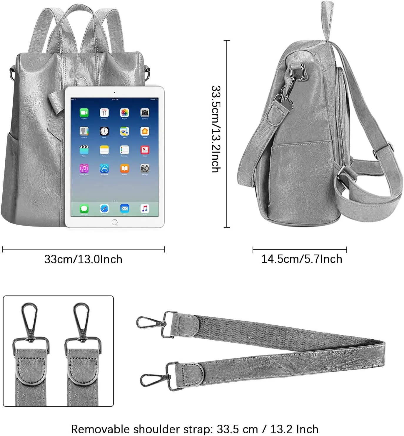 HUA ANGEL Women's Leather Backpack Purse Anti-Theft Daypacks for Travel College Office Shopping Carry on Bags Everyday Use
