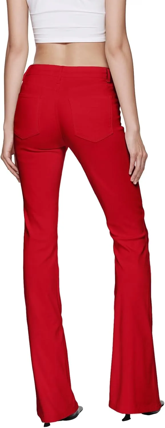 Hybrid & Company Womens Hyper Ultra Stretch Comfy Boot Cut Leg Flare Work Casual Pants