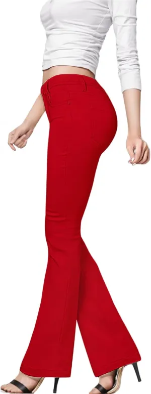 Hybrid & Company Womens Hyper Ultra Stretch Comfy Boot Cut Leg Flare Work Casual Pants