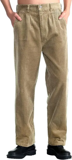 IDEALSANXUN Mens Corduroy Pants Casual Straight Leg Pleated Dress Pants