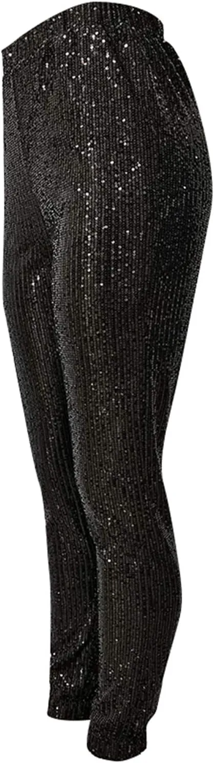 itnpbwus Women Casual Sparkle Sequin Glitter Bling Yoga Pants Slim Leg Leggings