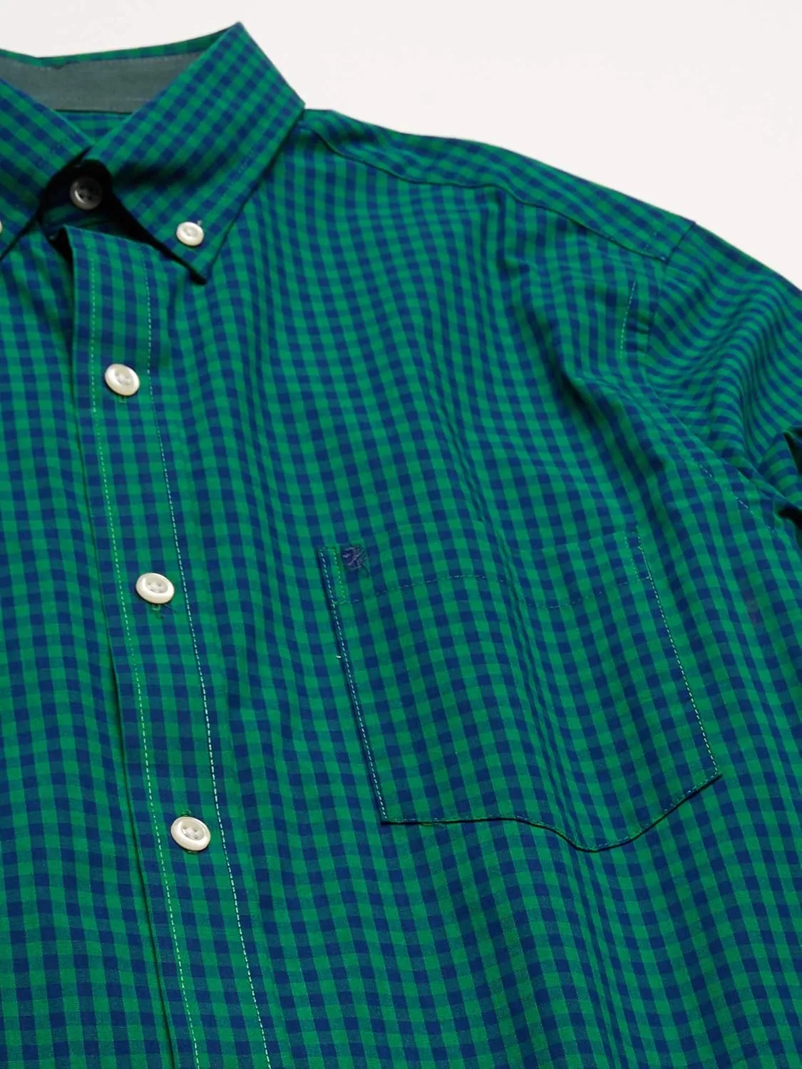 IZOD Men's Slim Fit Button Down Long Sleeve Stretch Performance Gingham Shirt