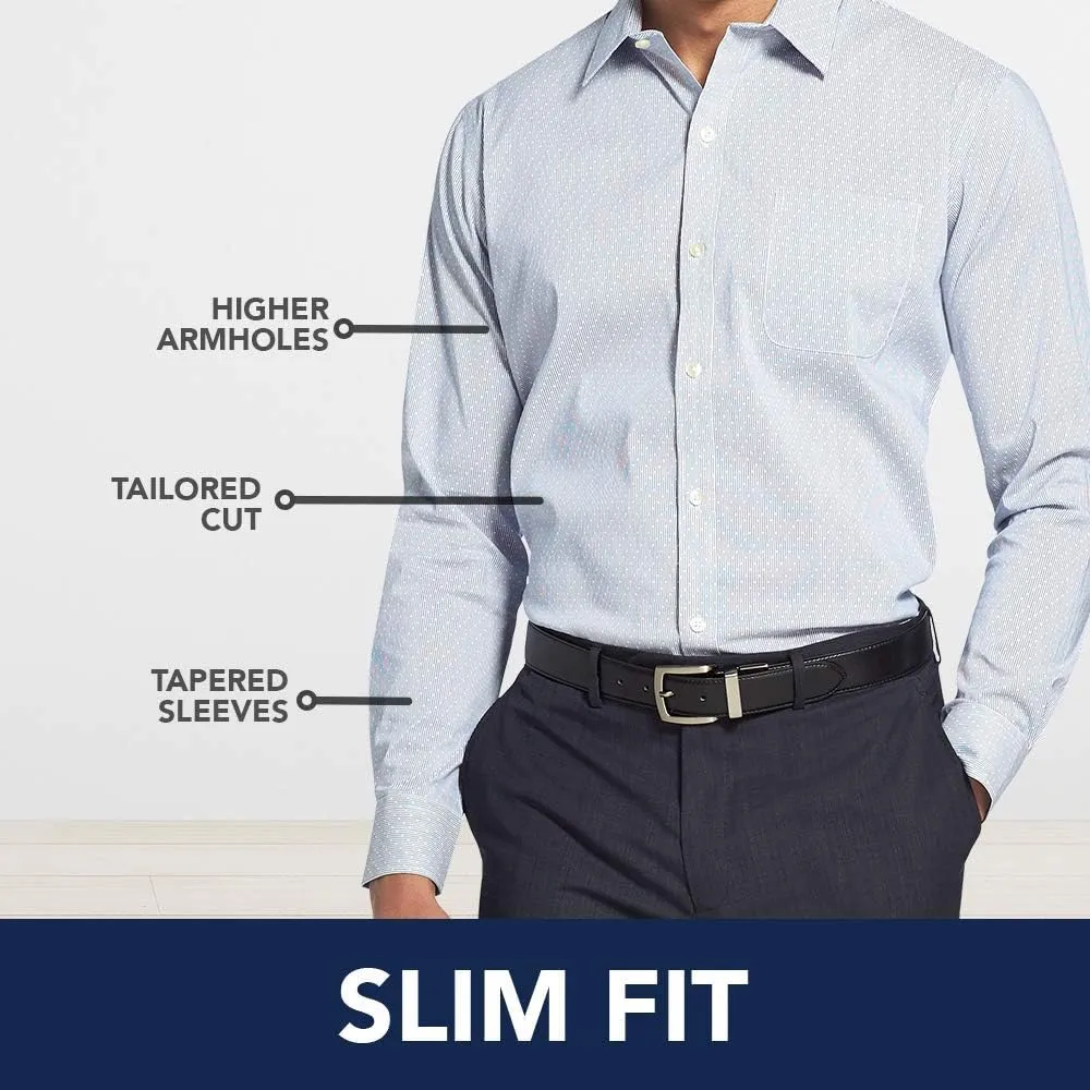 IZOD Men's Slim Fit Button Down Long Sleeve Stretch Performance Gingham Shirt