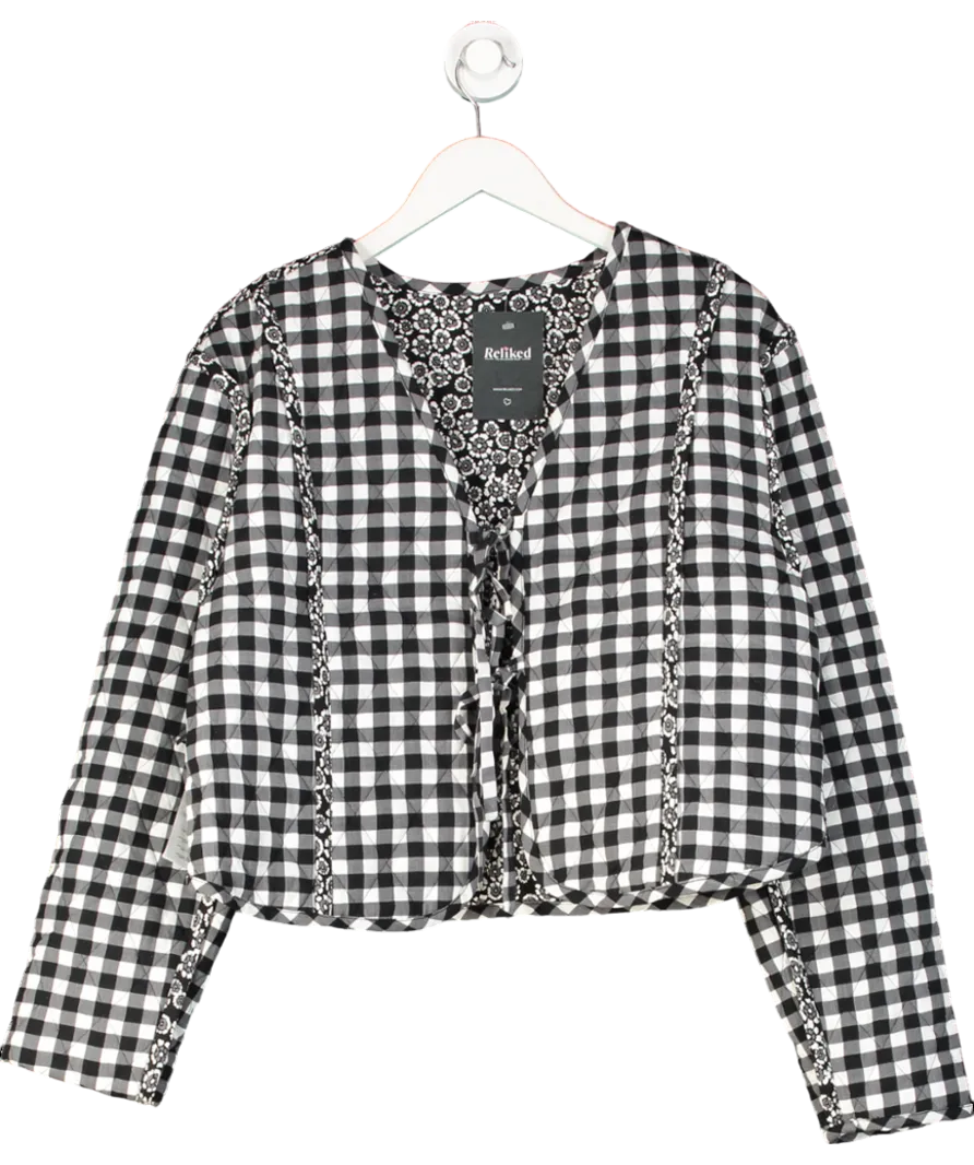 JD Williams Black Quilted Reversible Jacket UK M/L