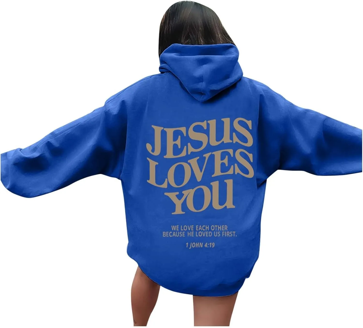 Jesus Hoodie Jesus Loves You Religious Sweatshirt Jesus Saves Faith Long Sleeve Pullover Tops Faith Over Fear Hoodie