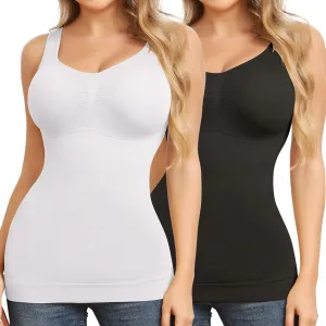 JOYSHAPER Cami Shaper for Women Tummy Control Shapewear Tank Tops with Built-in Bra Compression Camisole Padded Bra