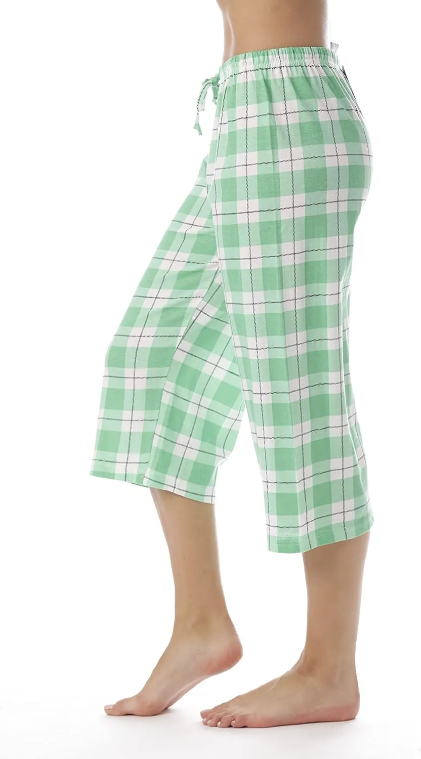 Just Love Womens Pajama Plaid Capri Pants Sleepwear