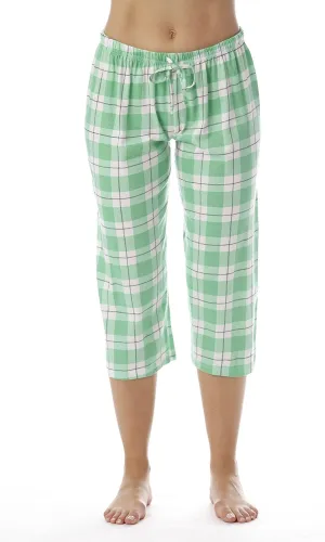 Just Love Womens Pajama Plaid Capri Pants Sleepwear