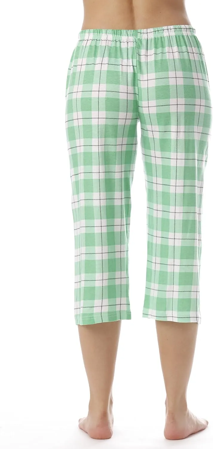 Just Love Womens Pajama Plaid Capri Pants Sleepwear