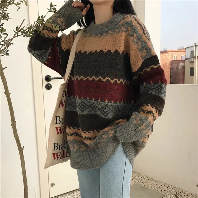 Ladies Casual Vintage Jumper For Winter