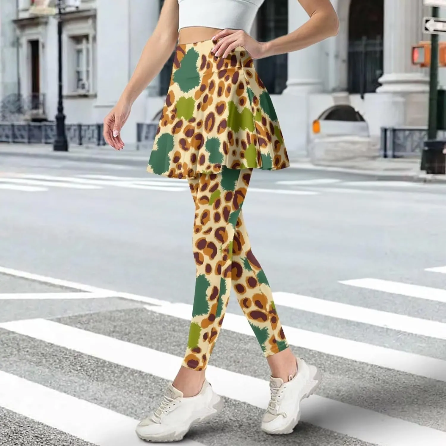 Ladybug Tennis Skirted Leggings with Pocket,Women Turtle Elastic Yoga Legging with Skirt,Forest Comfy Yoga Leggings