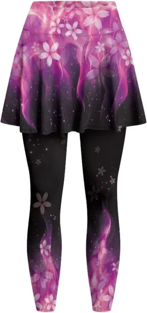 Ladybug Tennis Skirted Leggings with Pocket,Women Turtle Elastic Yoga Legging with Skirt,Forest Comfy Yoga Leggings
