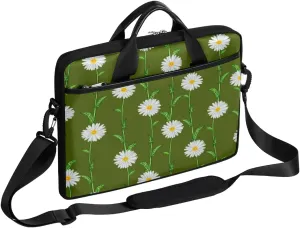 Laptop Shoulder Bag for 13-15 Inch Flowers Daisy Pattern Waterproof Laptop Sleeve Case Bag Slim Computer Carry Case Computer Cases for Laptops