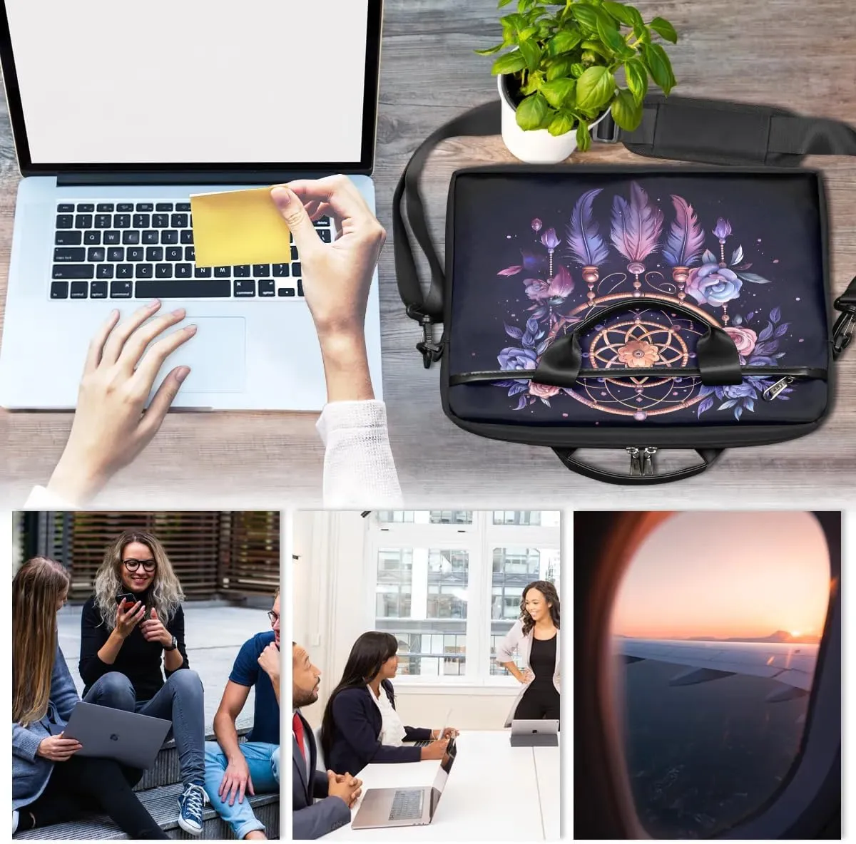 Laptop Shoulder Bag for 13-15 Inch Waterproof Laptop Sleeve Case Bag Slim Computer Carry Case Computer Cases for Laptops