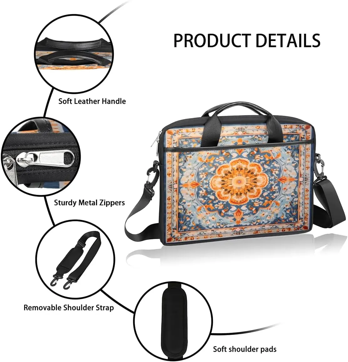 Laptop Shoulder Bag for 13-15 Inch Waterproof Laptop Sleeve Case Bag Slim Computer Carry Case Computer Cases for Laptops