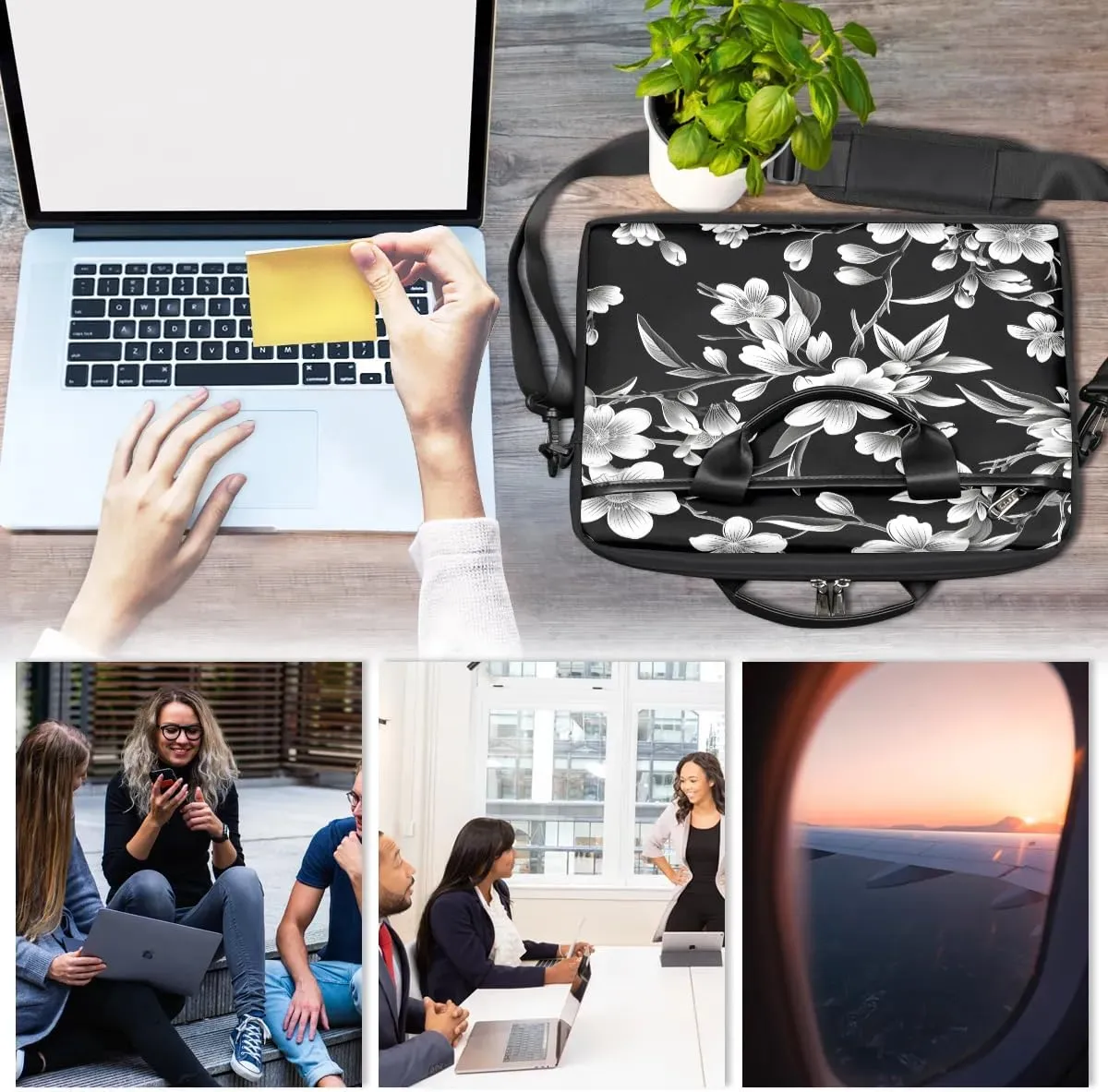 Laptop Shoulder Bag for 13-15 Inch Waterproof Laptop Sleeve Case Bag Slim Computer Carry Case Computer Cases for Laptops