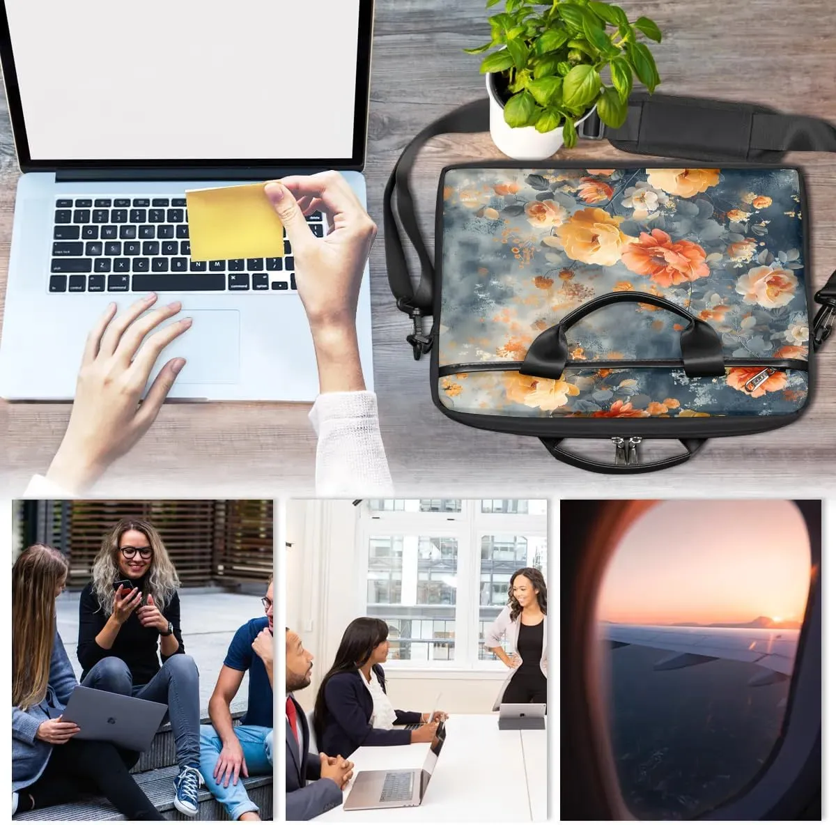 Laptop Shoulder Bag for 13-15 Inch Waterproof Laptop Sleeve Case Bag Slim Computer Carry Case Computer Cases for Laptops