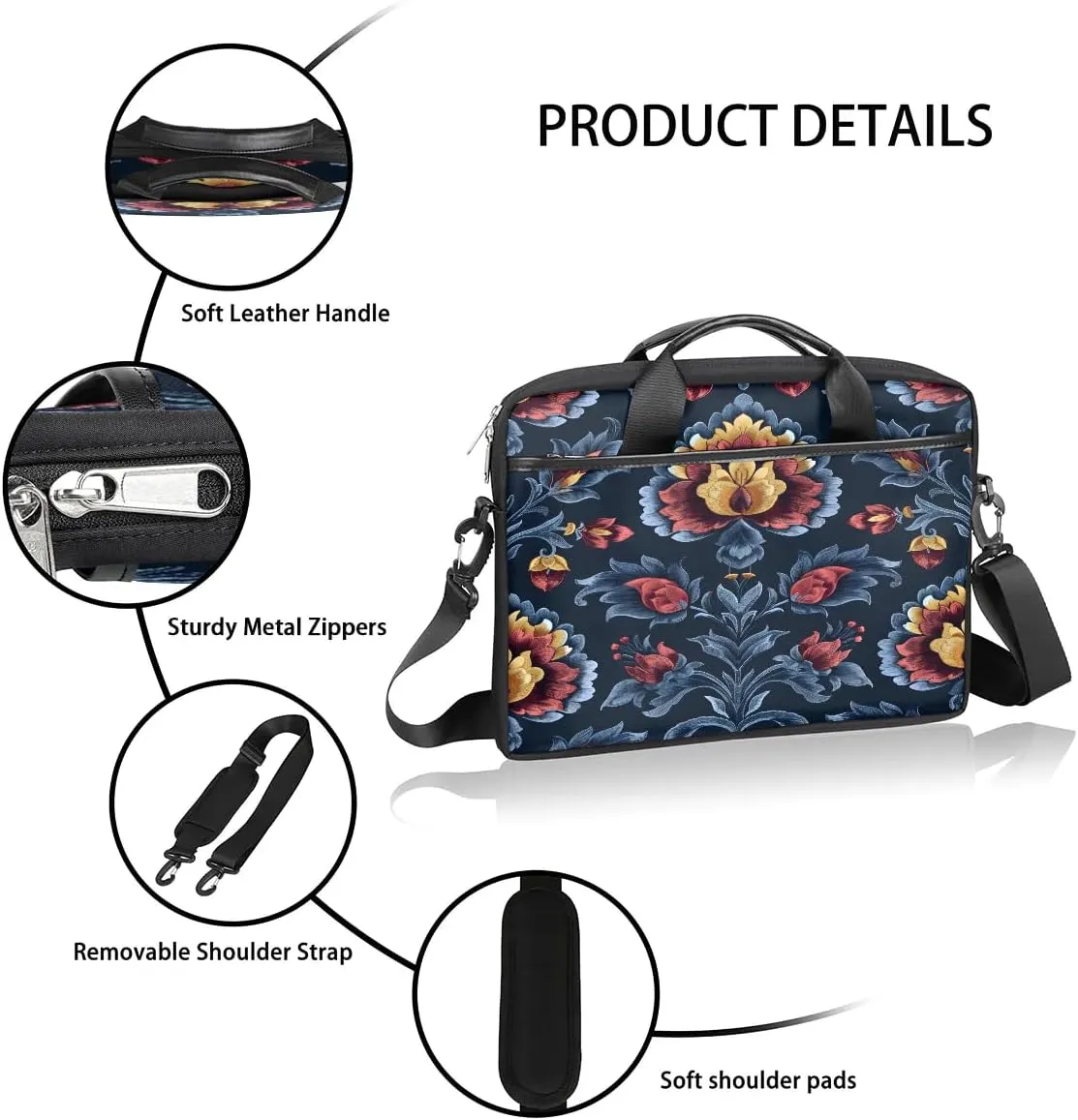 Laptop Shoulder Bag for 13-15 Inch Waterproof Laptop Sleeve Case Bag Slim Computer Carry Case Computer Cases for Laptops