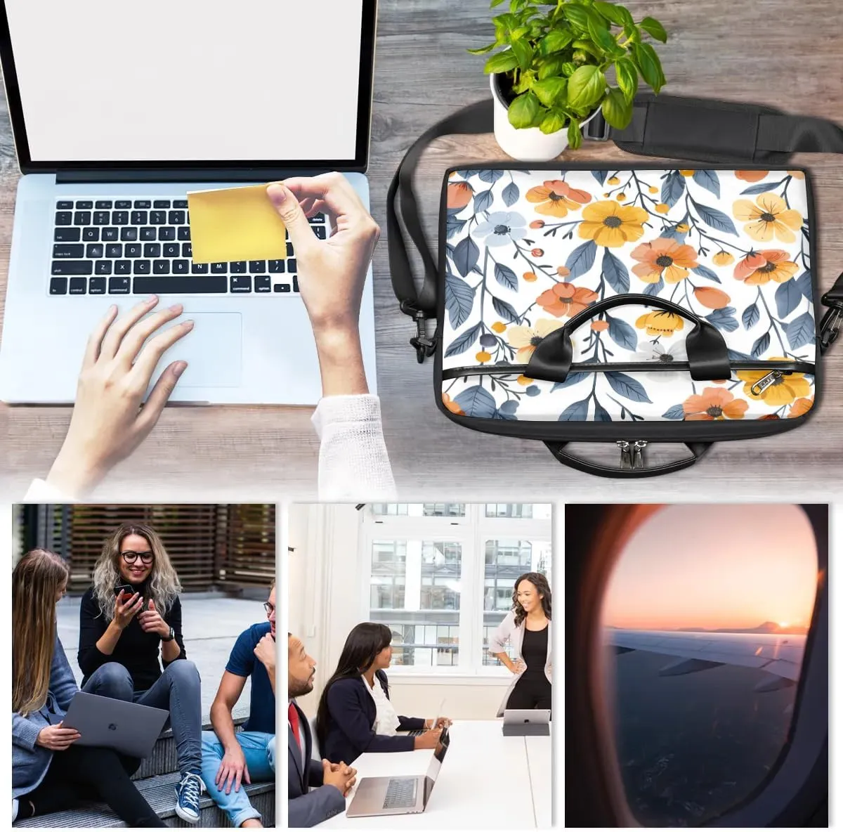 Laptop Shoulder Bag for 13-15 Inch Waterproof Laptop Sleeve Case Bag Slim Computer Carry Case Computer Cases for Laptops