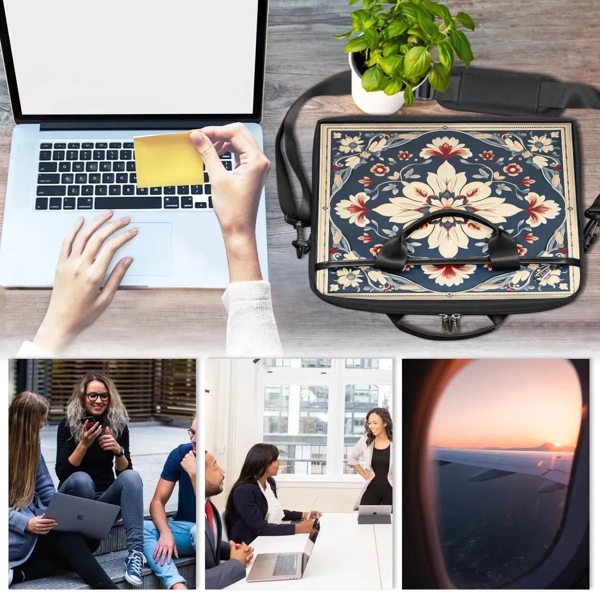 Laptop Shoulder Bag for 13-15 Inch Waterproof Laptop Sleeve Case Bag Slim Computer Carry Case Computer Cases for Laptops