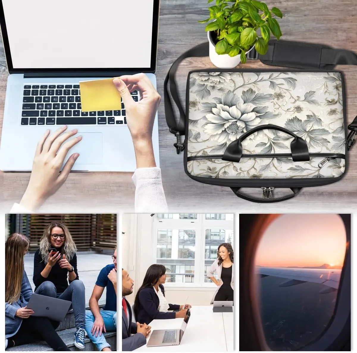 Laptop Shoulder Bag for 13-15 Inch Waterproof Laptop Sleeve Case Bag Slim Computer Carry Case Computer Cases for Laptops