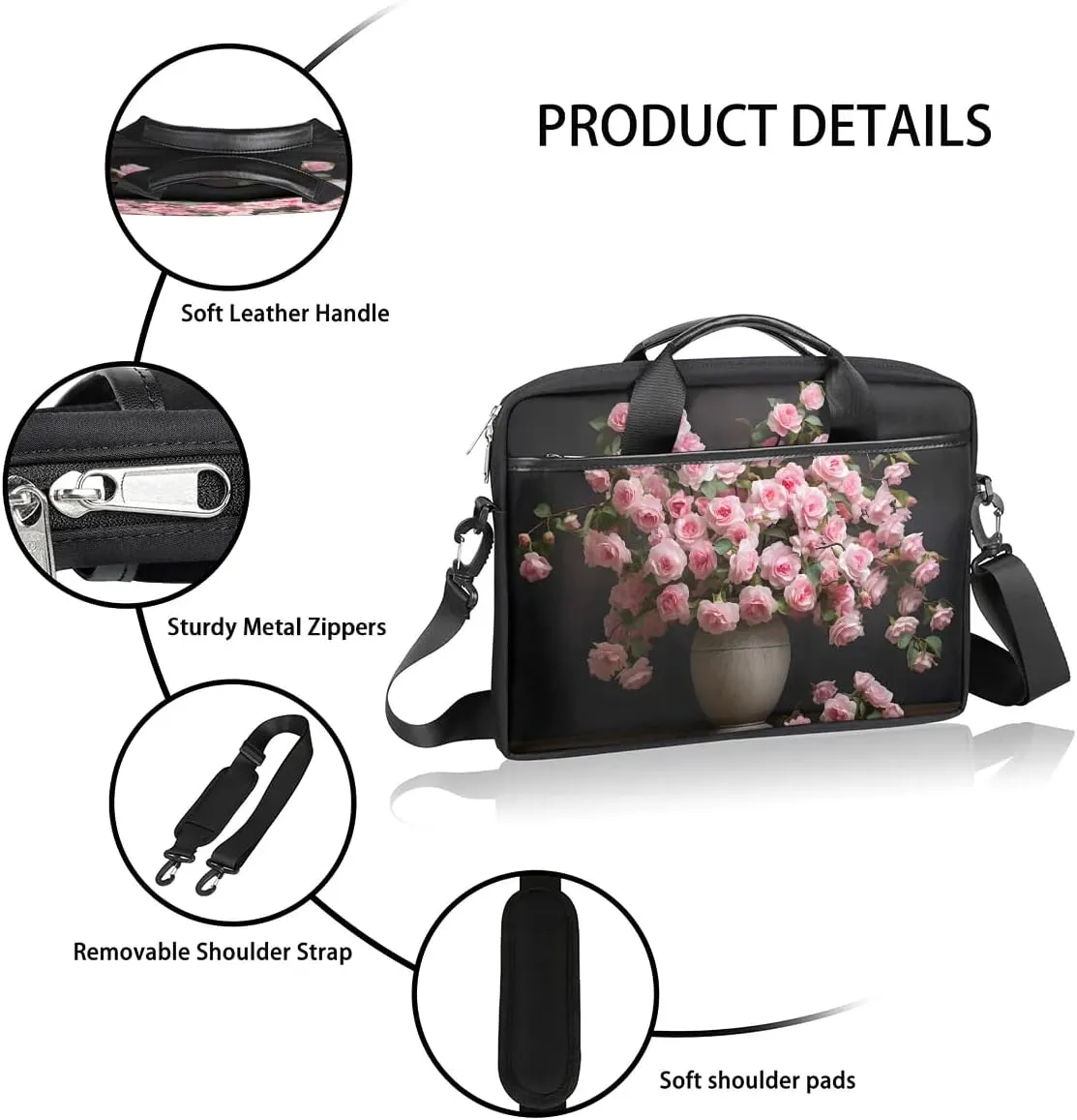 Laptop Shoulder Bag for 13-15 Inch Waterproof Laptop Sleeve Case Bag Slim Computer Carry Case Computer Cases for Laptops