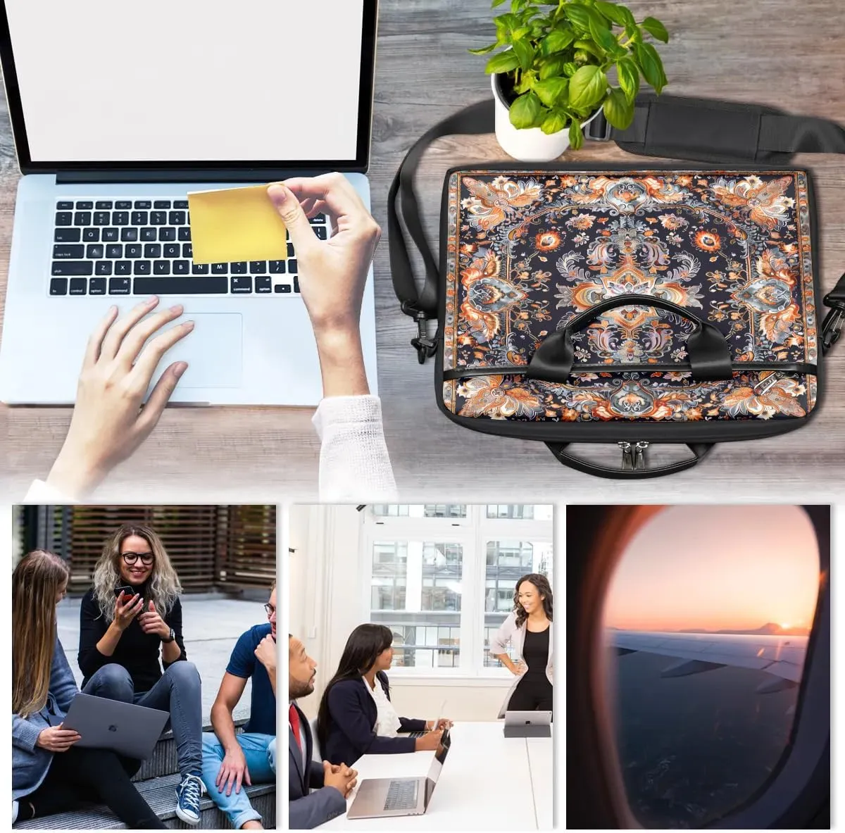 Laptop Shoulder Bag for 13-15 Inch Waterproof Laptop Sleeve Case Bag Slim Computer Carry Case Computer Cases for Laptops