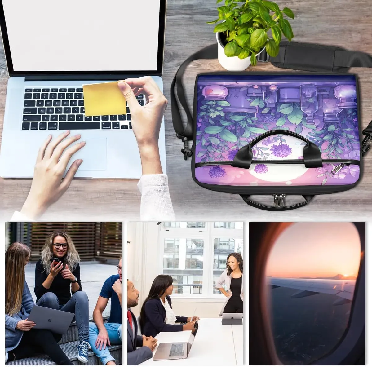 Laptop Shoulder Bag for 13-15 Inch Waterproof Laptop Sleeve Case Bag Slim Computer Carry Case Computer Cases for Laptops