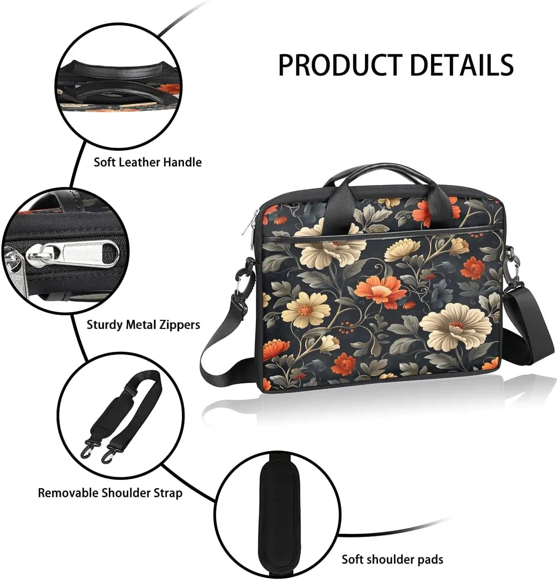 Laptop Shoulder Bag for 13-15 Inch Waterproof Laptop Sleeve Case Bag Slim Computer Carry Case Computer Cases for Laptops