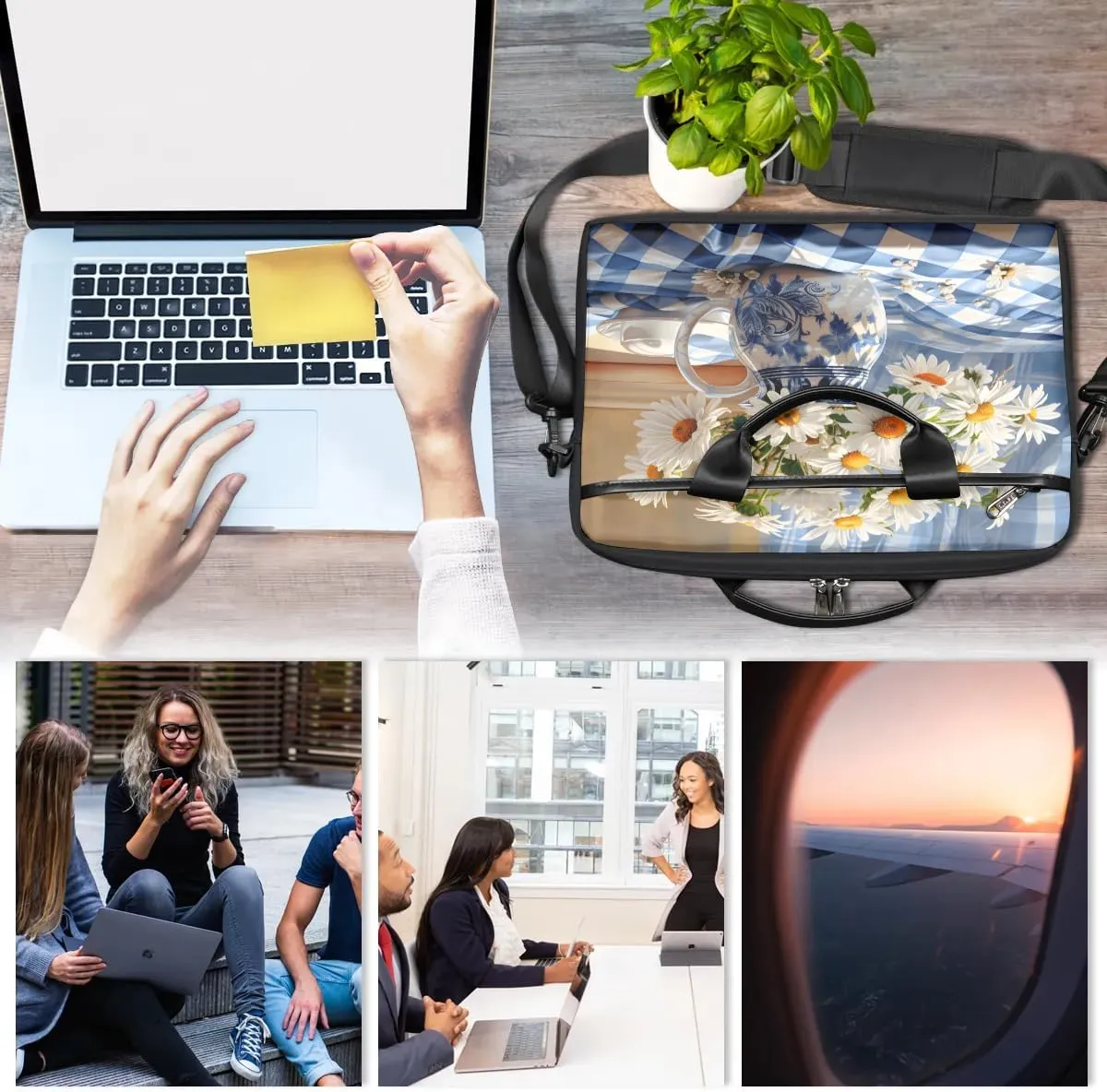 Laptop Shoulder Bag for 13-15 Inch Waterproof Laptop Sleeve Case Bag Slim Computer Carry Case Computer Cases for Laptops
