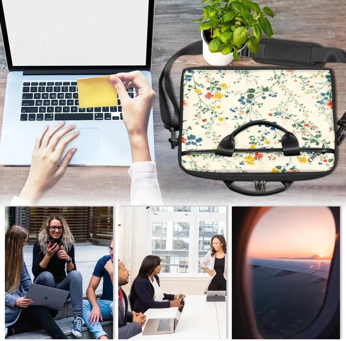 Laptop Shoulder Bag for 13-15 Inch Waterproof Laptop Sleeve Case Bag Slim Computer Carry Case Computer Cases for Laptops