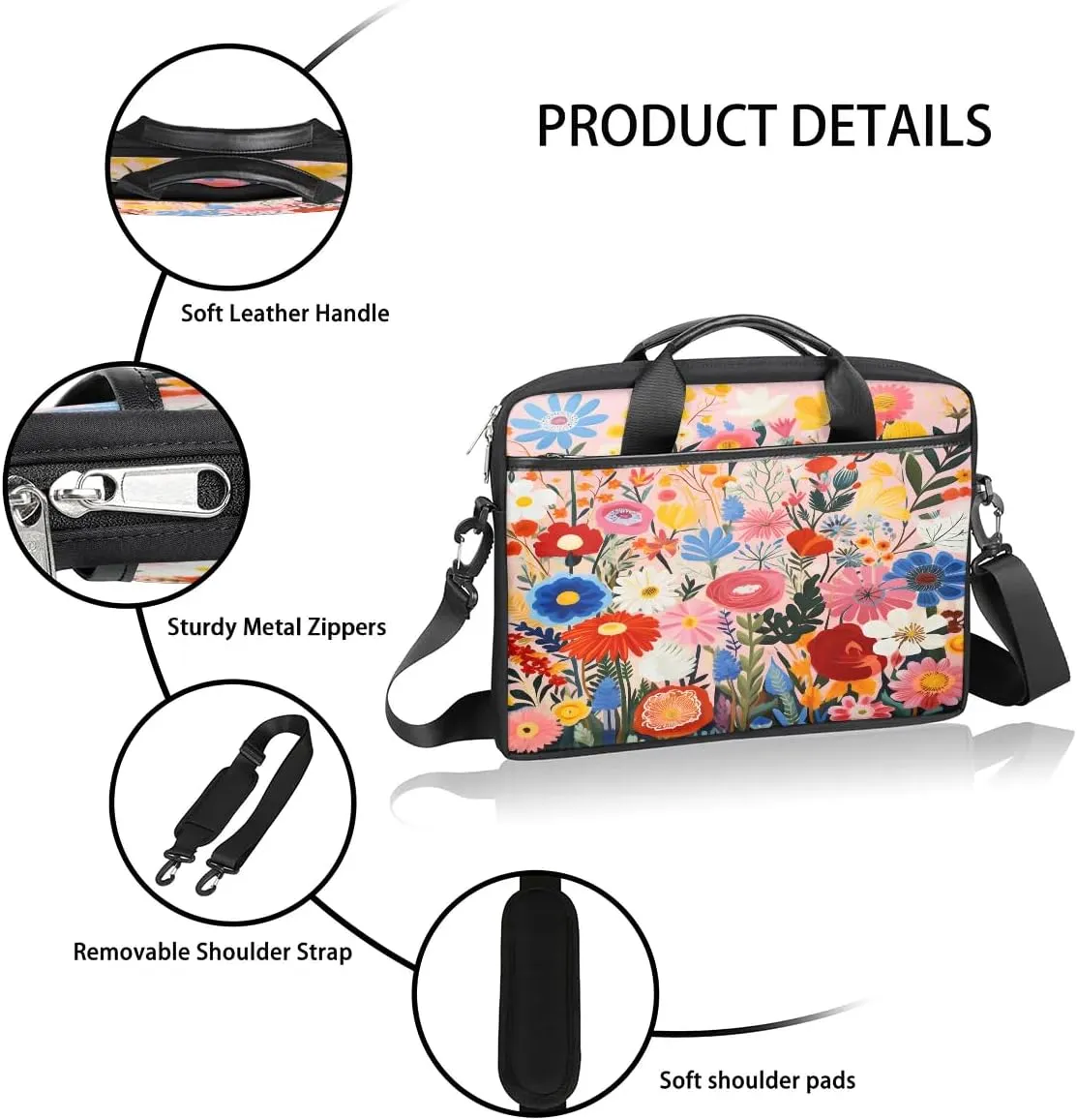 Laptop Shoulder Bag for 13-15 Inch Waterproof Laptop Sleeve Case Bag Slim Computer Carry Case Computer Cases for Laptops