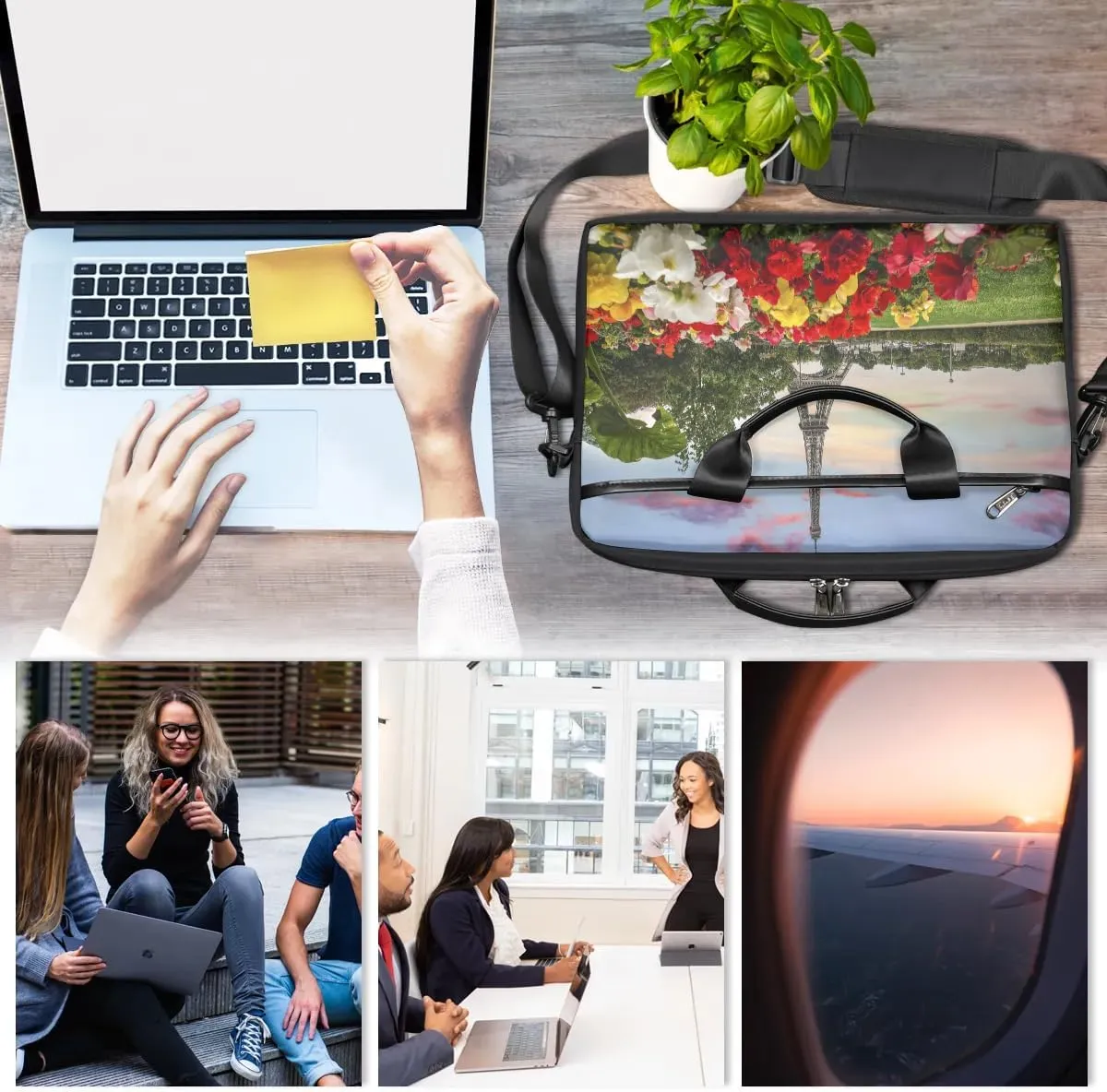 Laptop Shoulder Bag for 13-15 Inch Waterproof Laptop Sleeve Case Bag Slim Computer Carry Case Computer Cases for Laptops