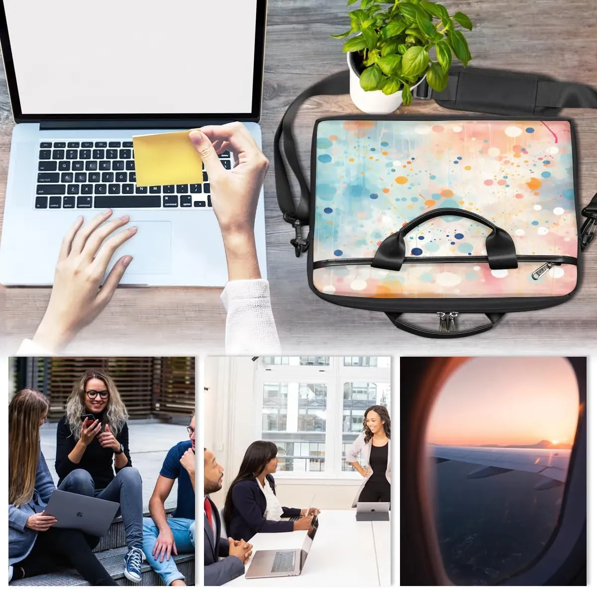 Laptop Shoulder Bag for 13-15 Inch Waterproof Laptop Sleeve Case Bag Slim Computer Carry Case Computer Cases for Laptops