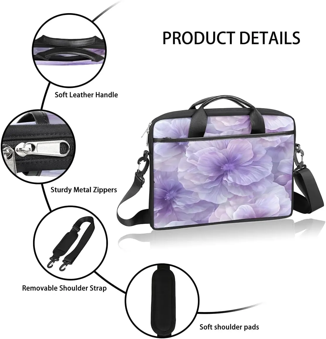 Laptop Shoulder Bag for 13-15 Inch Waterproof Laptop Sleeve Case Bag Slim Computer Carry Case Computer Cases for Laptops
