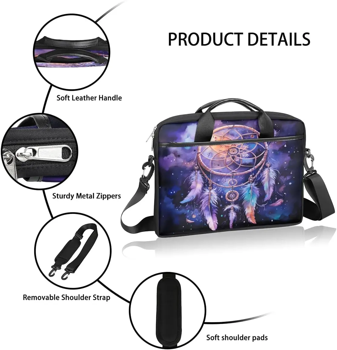 Laptop Shoulder Bag for 13-15 Inch Waterproof Laptop Sleeve Case Bag Slim Computer Carry Case Computer Cases for Laptops