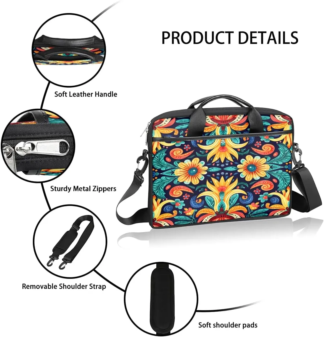 Laptop Shoulder Bag for 13-15 Inch Waterproof Laptop Sleeve Case Bag Slim Computer Carry Case Computer Cases for Laptops