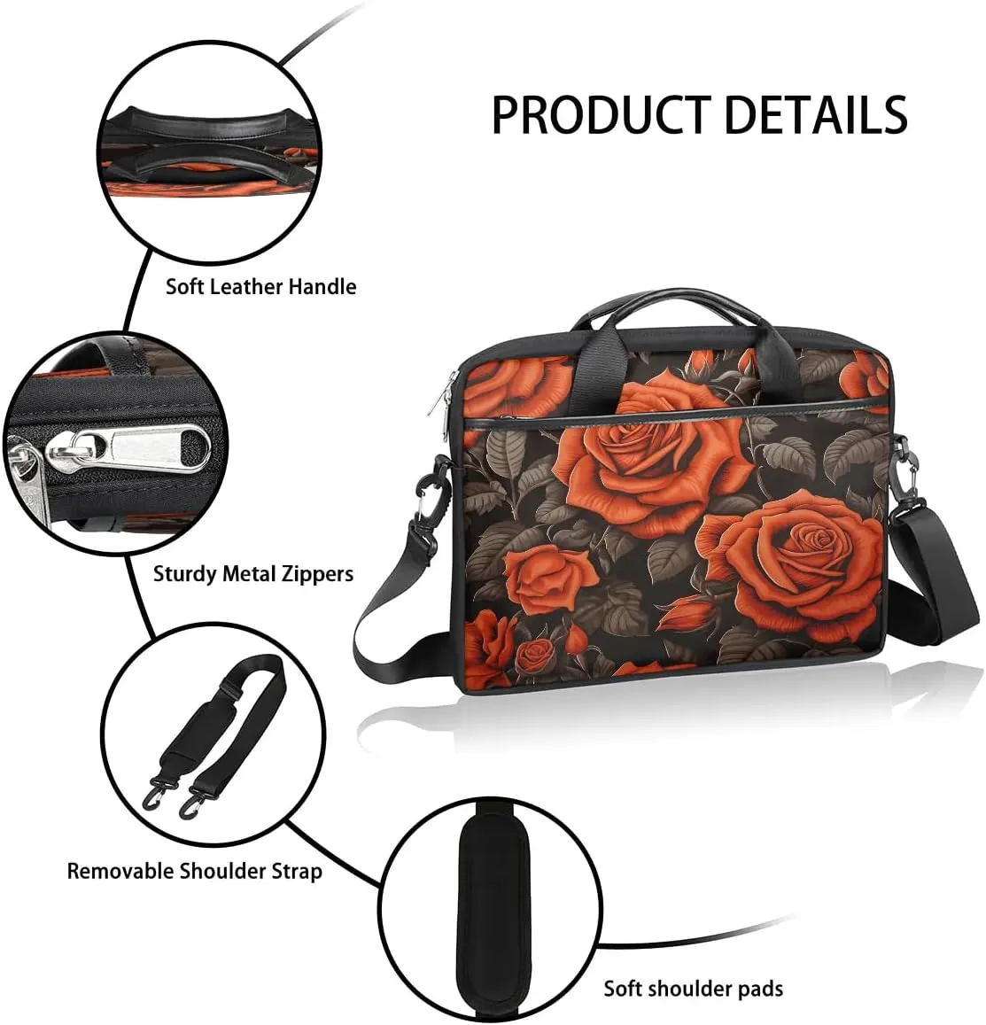 Laptop Shoulder Bag for 13-15 Inch Waterproof Laptop Sleeve Case Bag Slim Computer Carry Case Computer Cases for Laptops