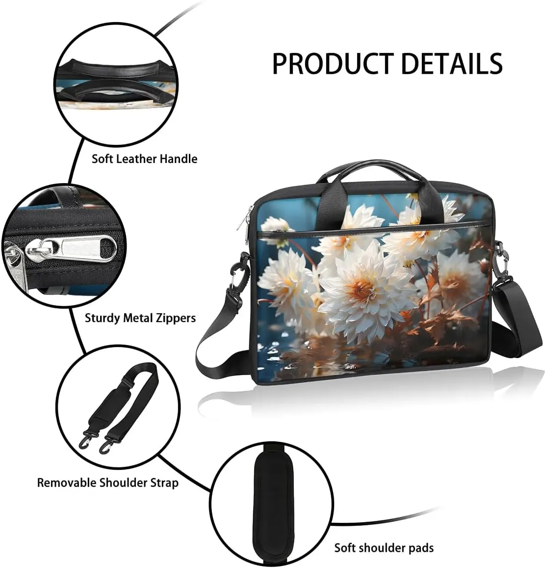 Laptop Shoulder Bag for 13-15 Inch Waterproof Laptop Sleeve Case Bag Slim Computer Carry Case Computer Cases for Laptops