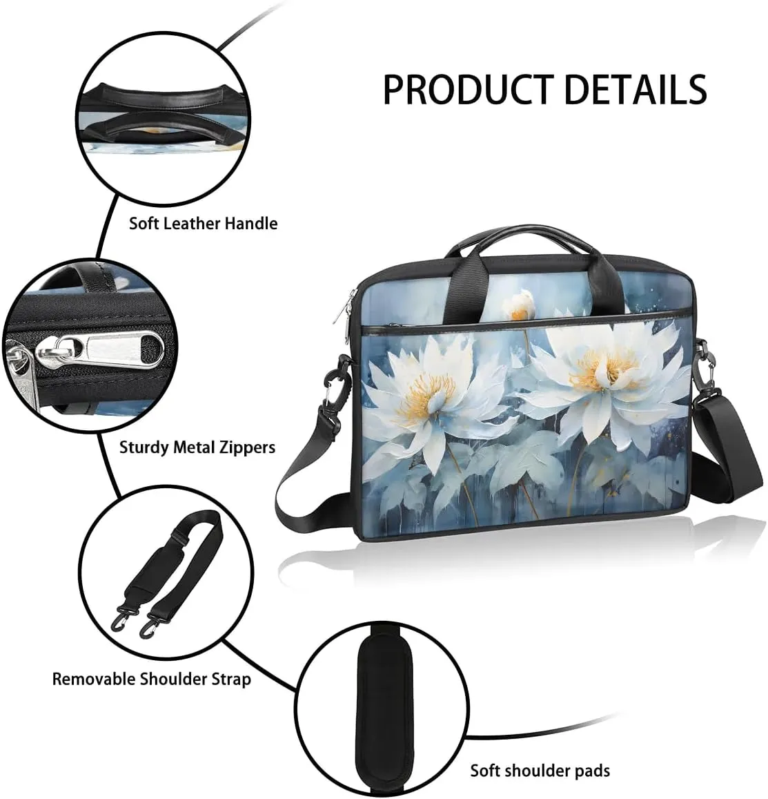 Laptop Shoulder Bag for 13-15 Inch Waterproof Laptop Sleeve Case Bag Slim Computer Carry Case Computer Cases for Laptops