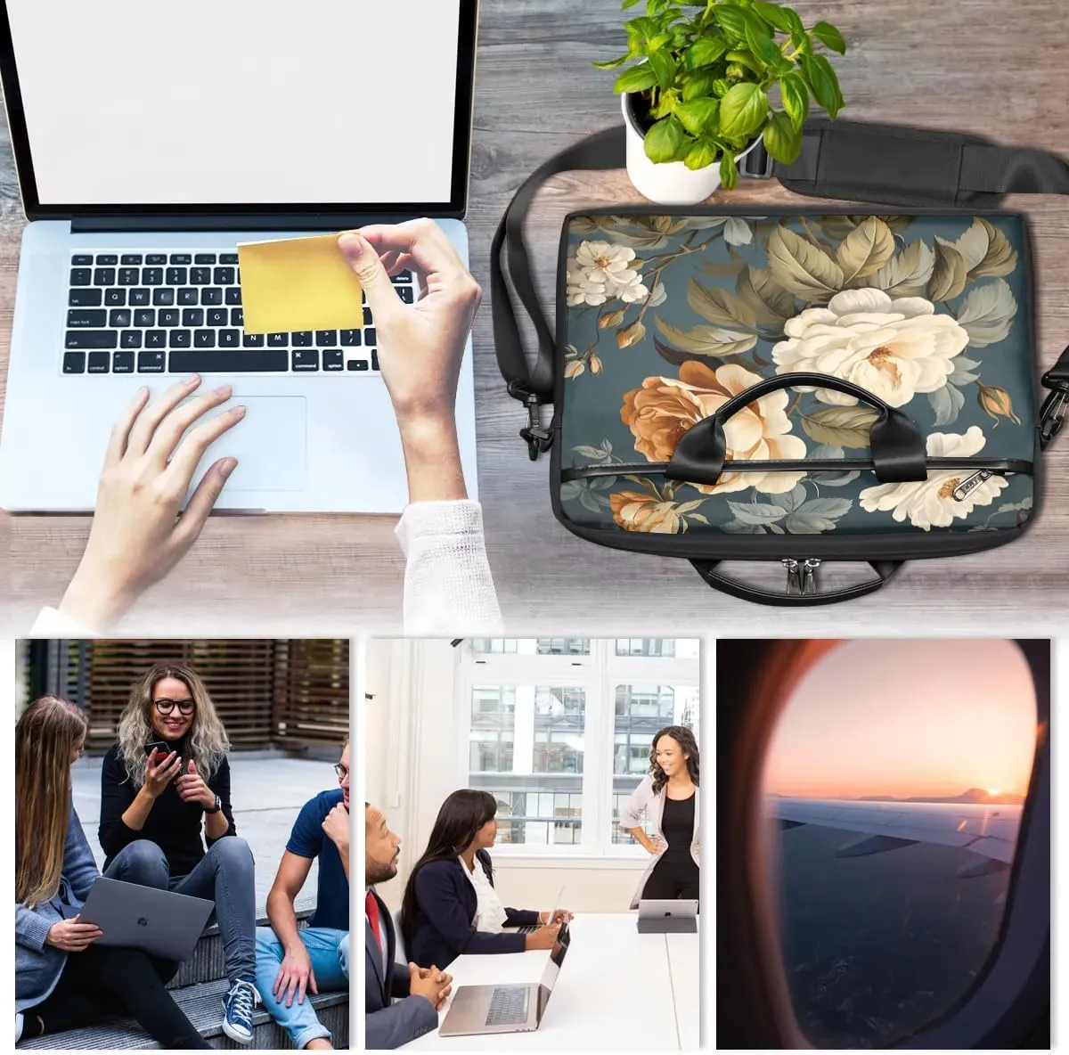 Laptop Shoulder Bag for 13-15 Inch Waterproof Laptop Sleeve Case Bag Slim Computer Carry Case Computer Cases for Laptops