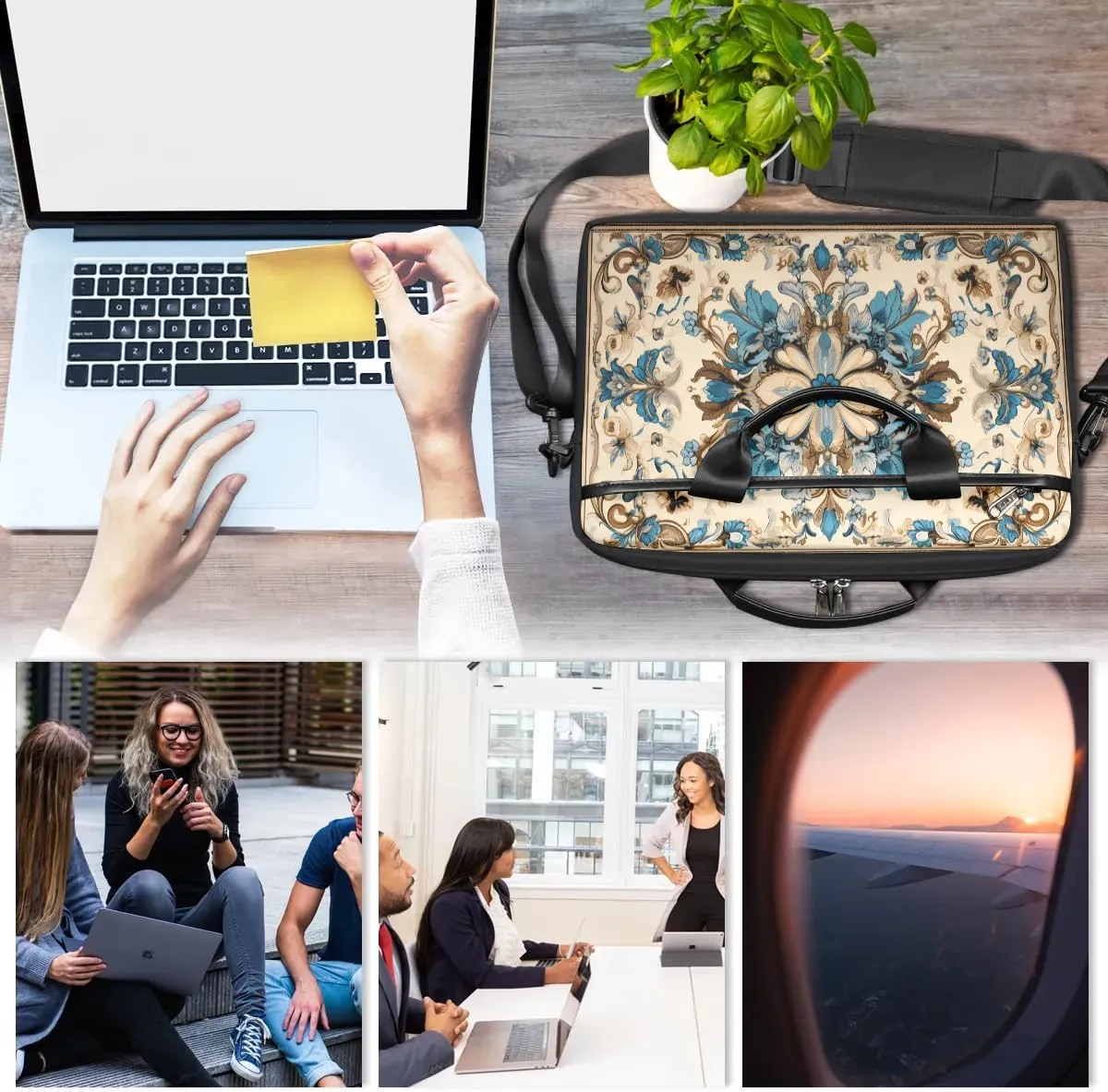 Laptop Shoulder Bag for 13-15 Inch Waterproof Laptop Sleeve Case Bag Slim Computer Carry Case Computer Cases for Laptops