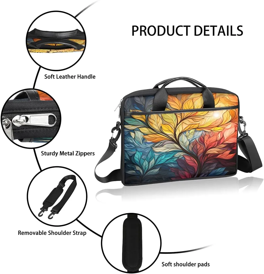 Laptop Shoulder Bag for 13-15 Inch Waterproof Laptop Sleeve Case Bag Slim Computer Carry Case Computer Cases for Laptops